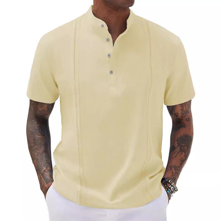 Herren Poloshirt mit modernem Knopfleisten-Design und atmungsaktiver Struktur Aliams
