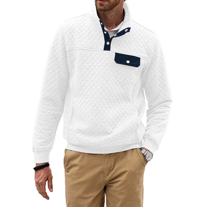 Herren Stepppullover mit modernem Kragen und praktischer Brusttasche Aliams