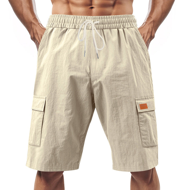 Herren praktische Cargo-Shorts mit elastischem Bund und seitlichen Taschen Aliams