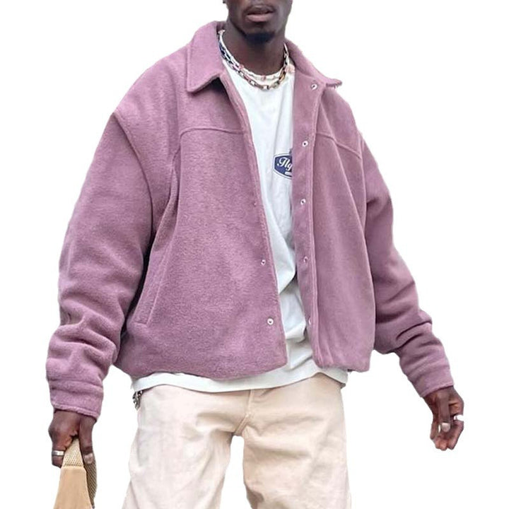 Herren casual Fleecejacke im Oversized-Stil Aliams