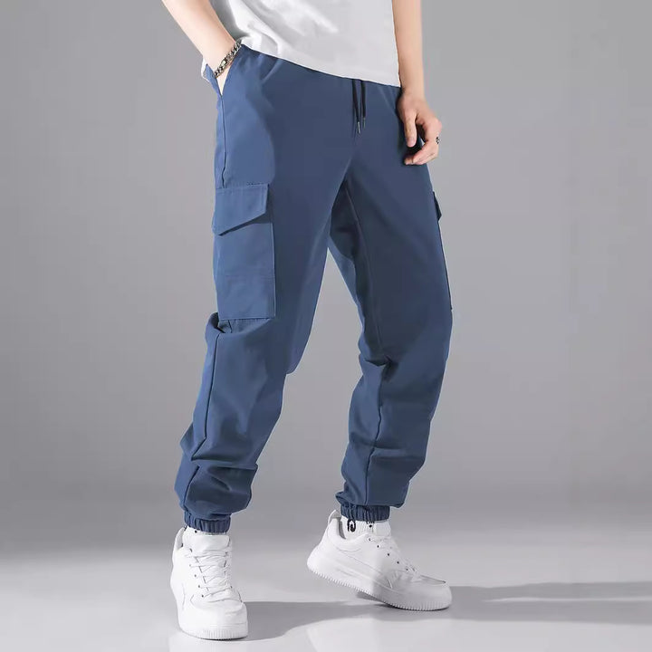 Herren Cargo-Jogginghose mit elastischem Bund und vielseitigen Taschen Aliams
