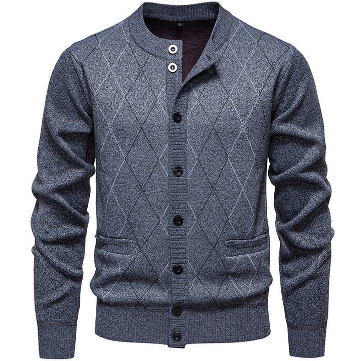 Herren stylische Strickjacke mit diamantförmigem Muster Aliams