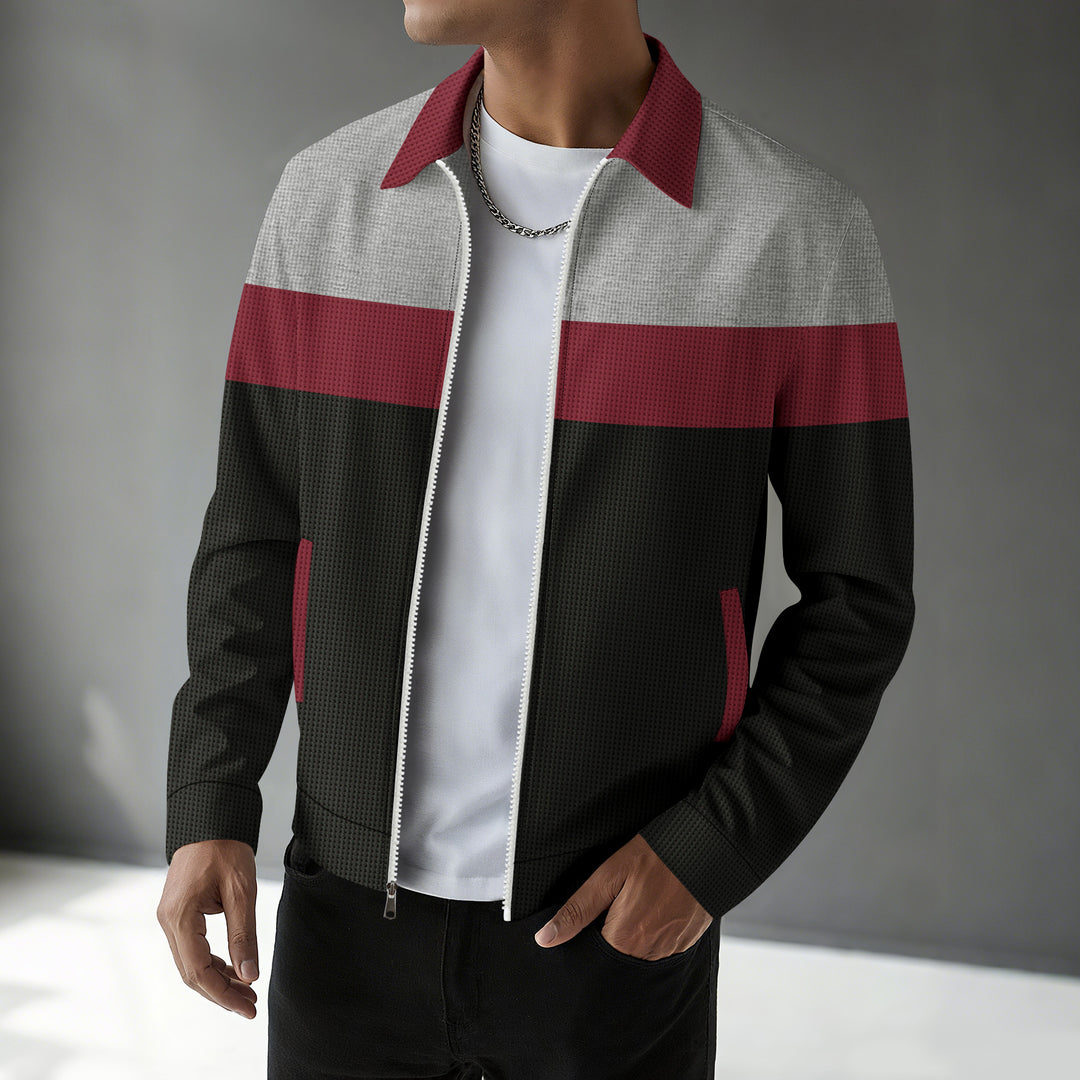 Herren stylische Freizeitjacke mit modernem Farbblockdesign Aliams