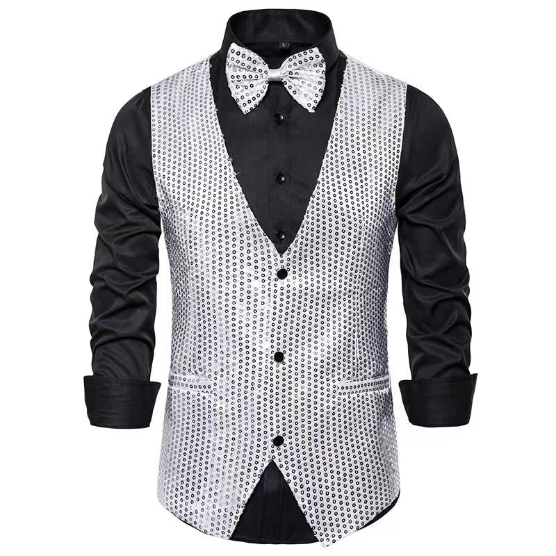 Herren eleganter Anzug mit glitzernden Pailletten und idealem Slim-Fit Aliams
