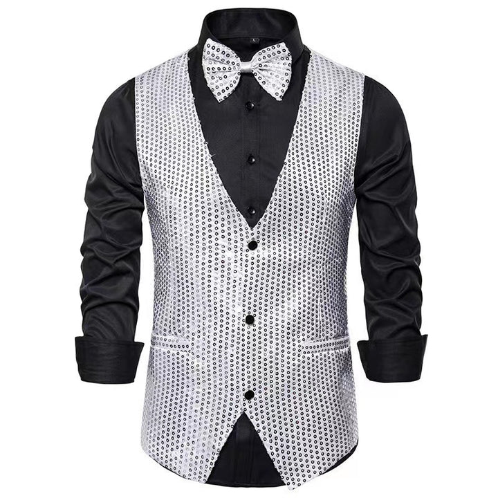 Herren eleganter Anzug mit glitzernden Pailletten und idealem Slim-Fit Aliams