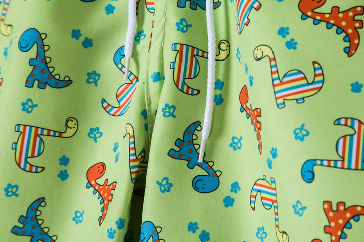 Herren Badeshorts mit verspieltem Dinosaurier-Motiv und elastischem Bund Aliams