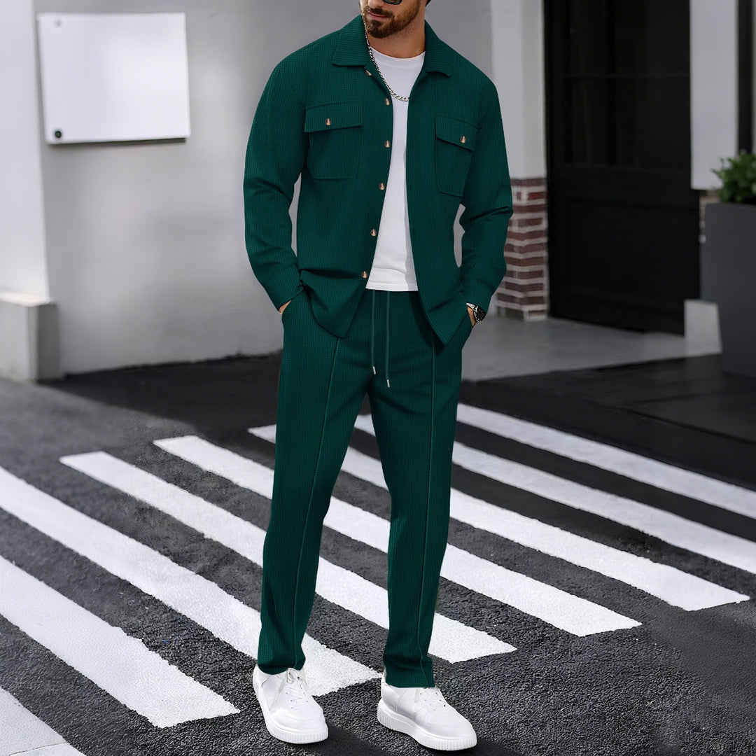 Herren urbane Hemdjacke und Jogginghose Set Aliams
