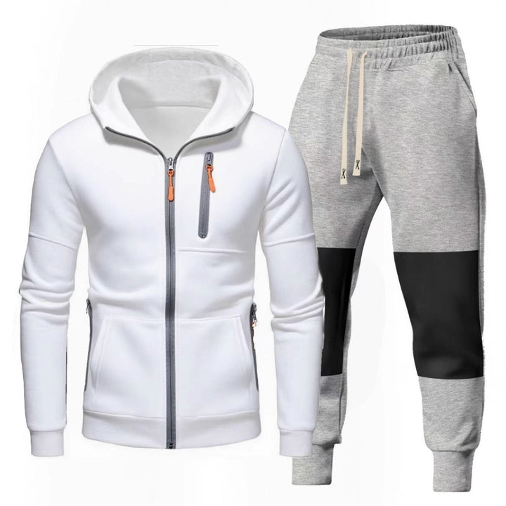Herren Sportliches Hoodie- und Jogginghose-Set mit Funktionalen Reißverschlusstaschen Aliams