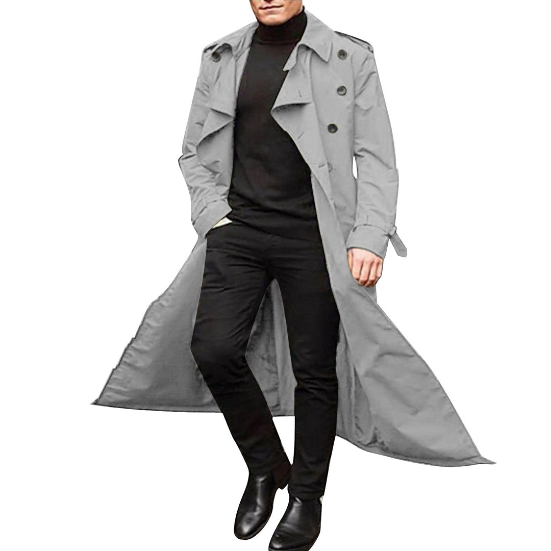 Herren Eleganter Trenchcoat mit stilvollen Knopfdetails und durchgehendem Futter Aliams