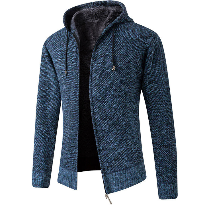 Herren gemütliche Strickjacke mit Kapuze Aliams