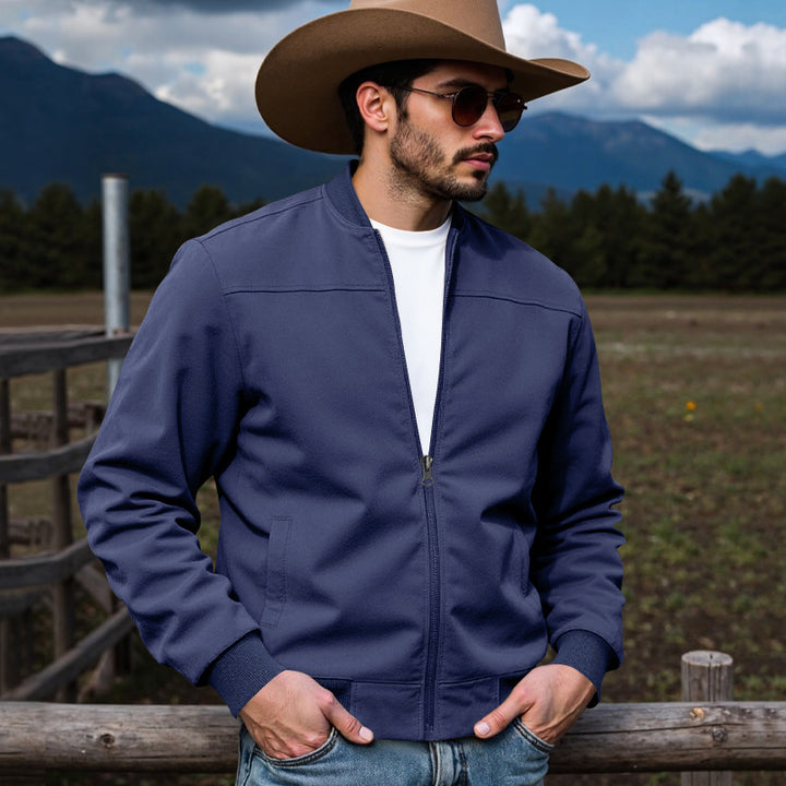 Herren bomberjacke mit praktischen seitentaschen und kontrastierenden bündchen Aliams