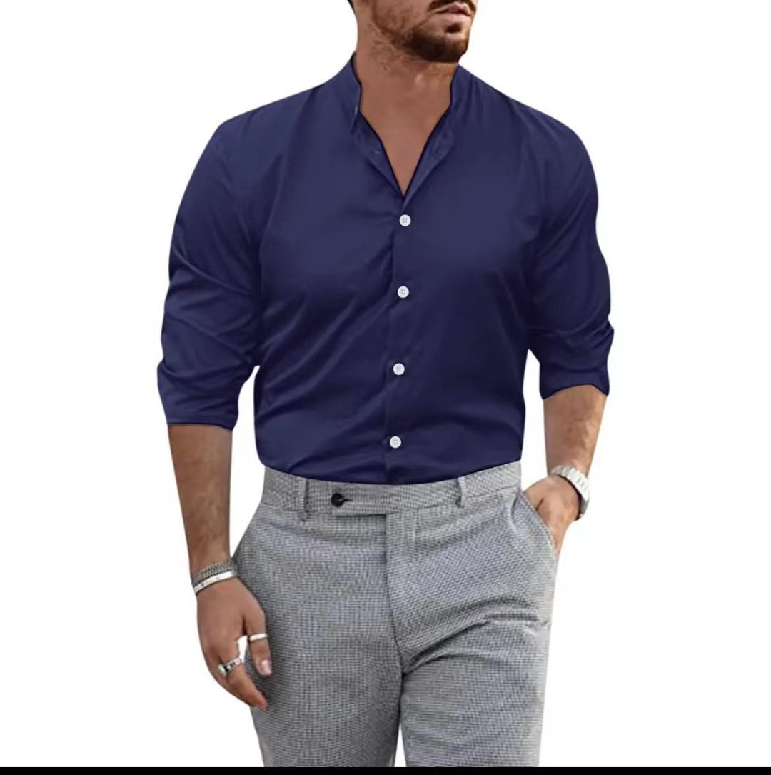 Herren Elegantes langärmliges Hemd Aliams