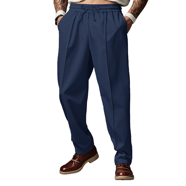 Herren Chino-Hose mit verstellbarem Bund und eleganter Faltenoptik Aliams