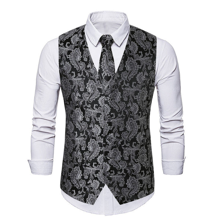Herren Elegante Weste mit floraler Musterung Aliams