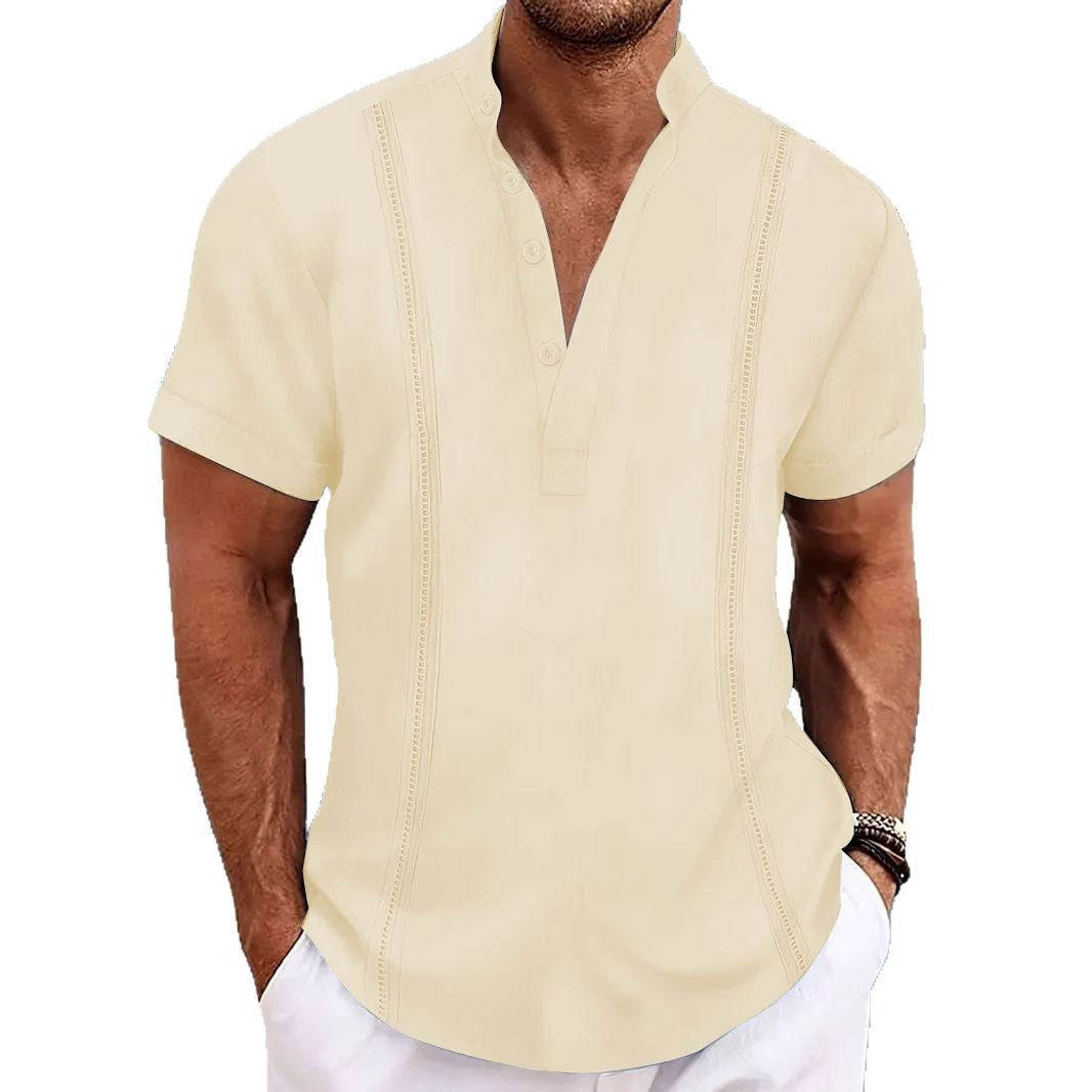 Herren Poloshirt mit modernem Knopfleisten-Design und atmungsaktiver Struktur Aliams