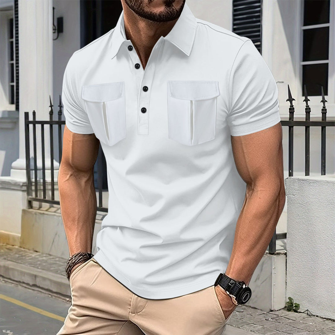 Herren Poloshirt mit zwei praktischen Brusttaschen und modernem Kurzarmdesign Aliams