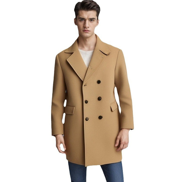 Herren eleganter Doppelt-geknöpfter Wollmantel Aliams
