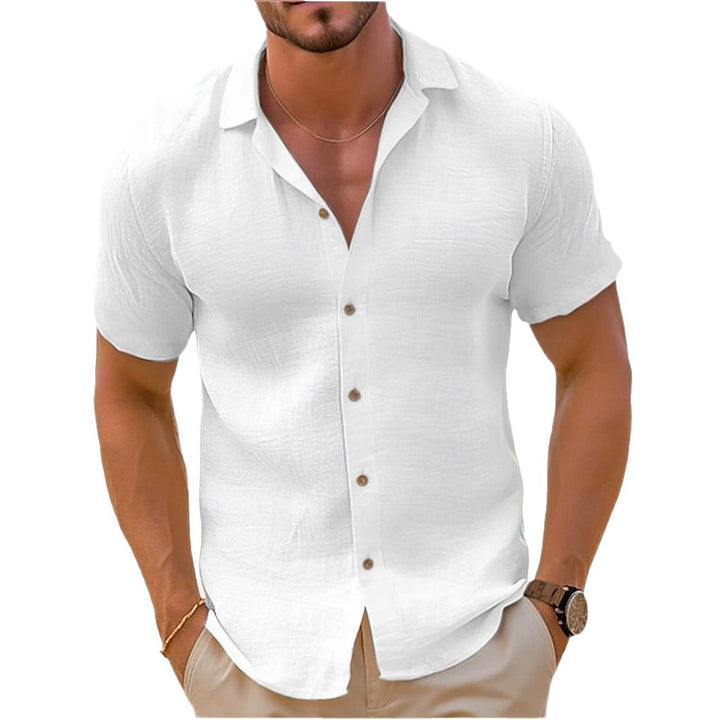 Herren Kurzarmhemd aus leichter, atmungsaktiver Baumwolle mit modernem Schnitt Aliams