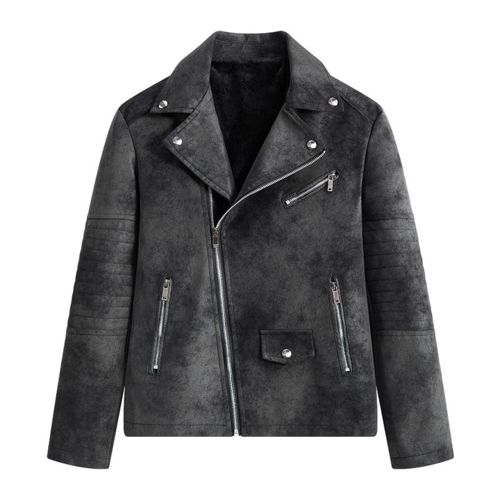 Herren Kunstleder Bikerjacke mit praktischen Reißverschlusstaschen und stylischem Design Aliams