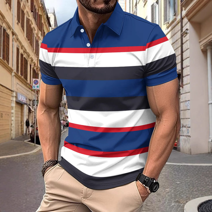 Herren Poloshirt mit sportlichem Streifenmuster Aliams