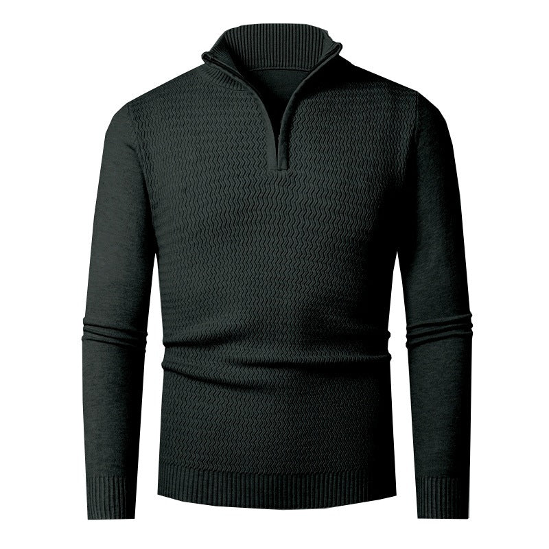 Herren Strickpullover mit hohem Kragen und strukturiertem Design Aliams
