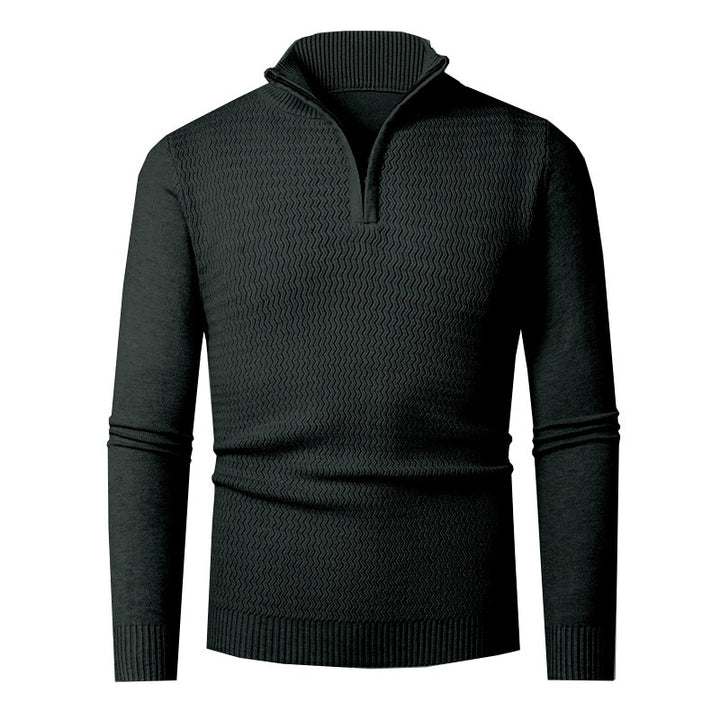 Herren Strickpullover mit hohem Kragen und strukturiertem Design Aliams