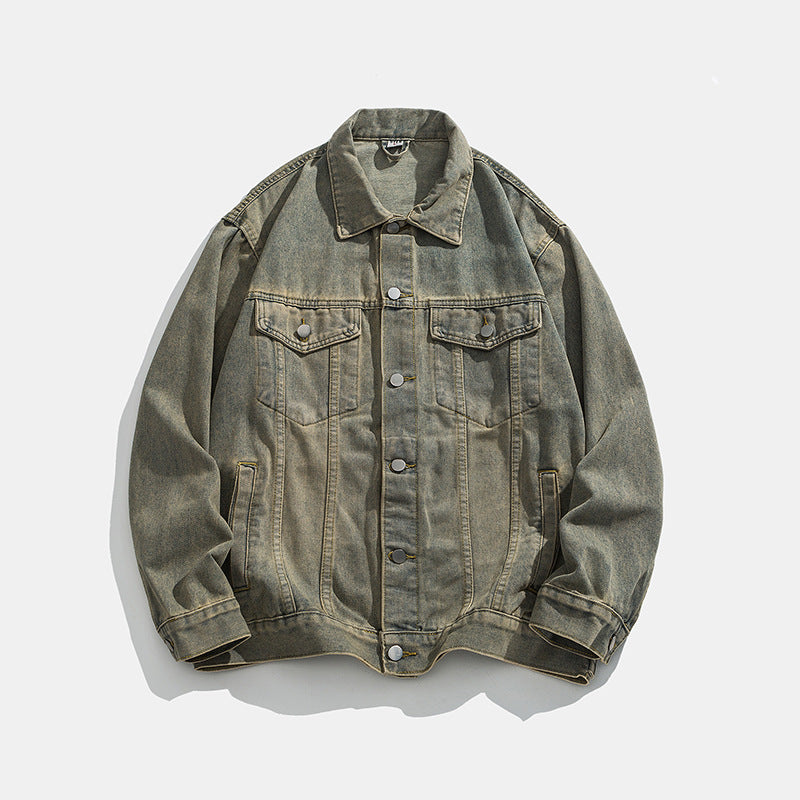 Herren klassische Denim Jacke mit schmalem Schnitt Aliams