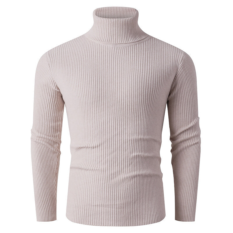 Herren Rollkragenpullover aus feinem Rippstrick Aliams