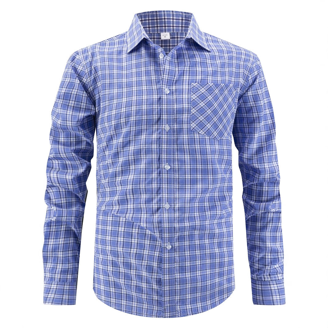 Herren kariertes Button-Down Hemd Aliams