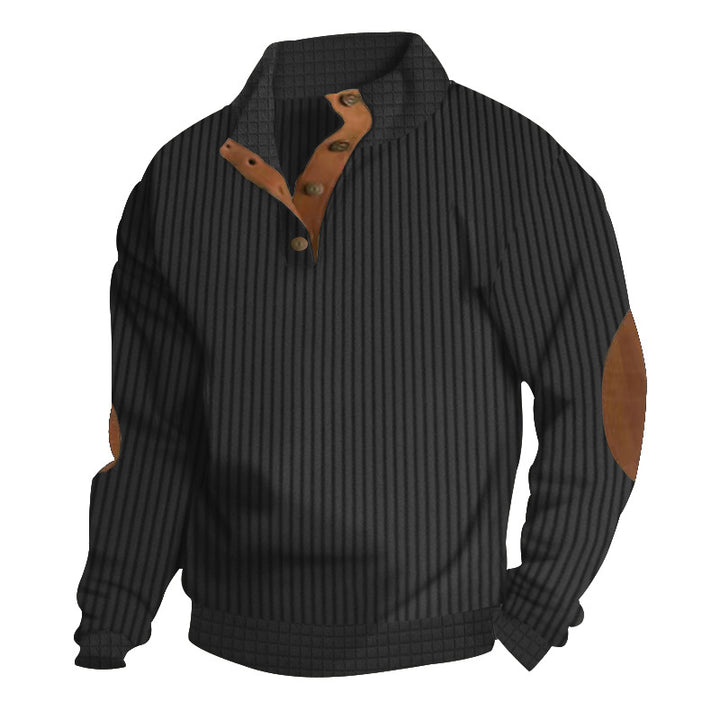 Herren angenehmer und modischer Pullover mit Lederdetails Aliams