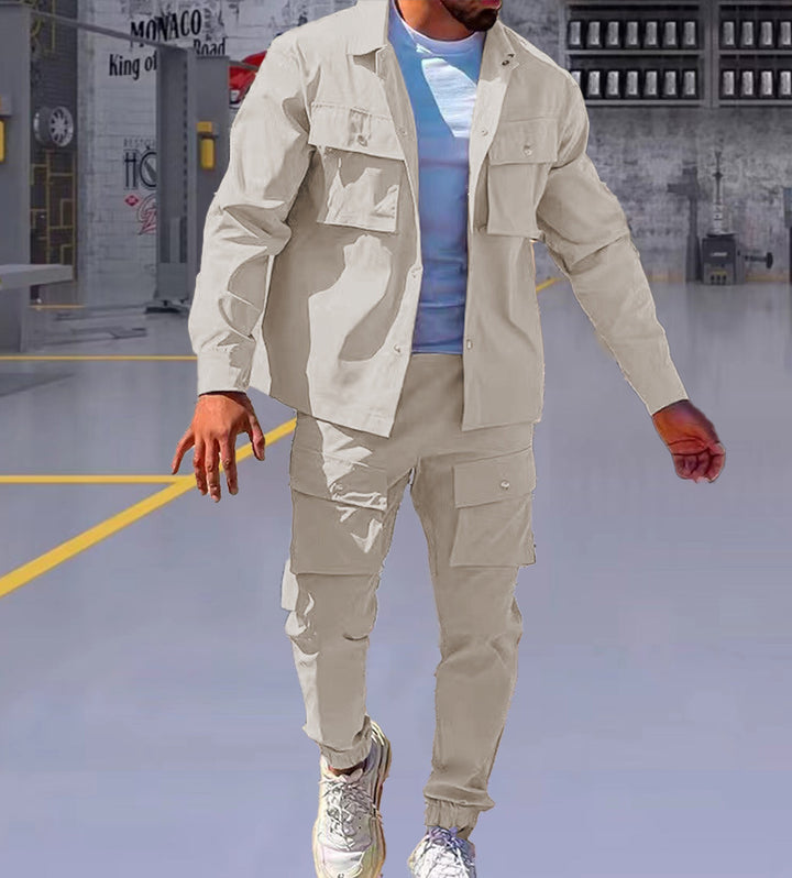 Herren bequeme Cargo-Hose und Jacke Set Aliams