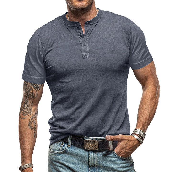 Herren Henley-T-Shirt mit Knopfleiste und modernem Schnitt Aliams