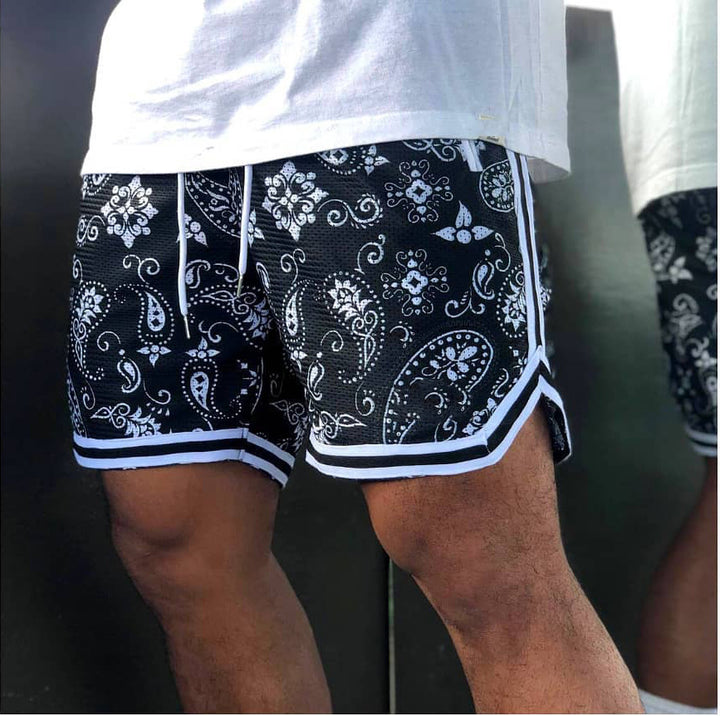 Herren Sportliche Badeshorts mit modischem Paisleymuster und elastischem Bund Aliams