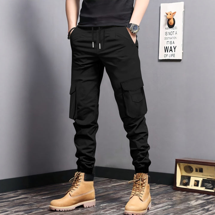 Herren Cargo-Jogginghose mit seitlichen Taschen und elastischem Bund Aliams