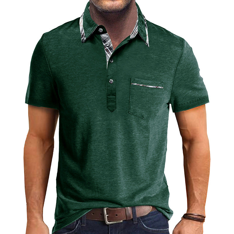 Herren elegantes Poloshirt mit modernem Kragen und kontrastierendem Design Aliams