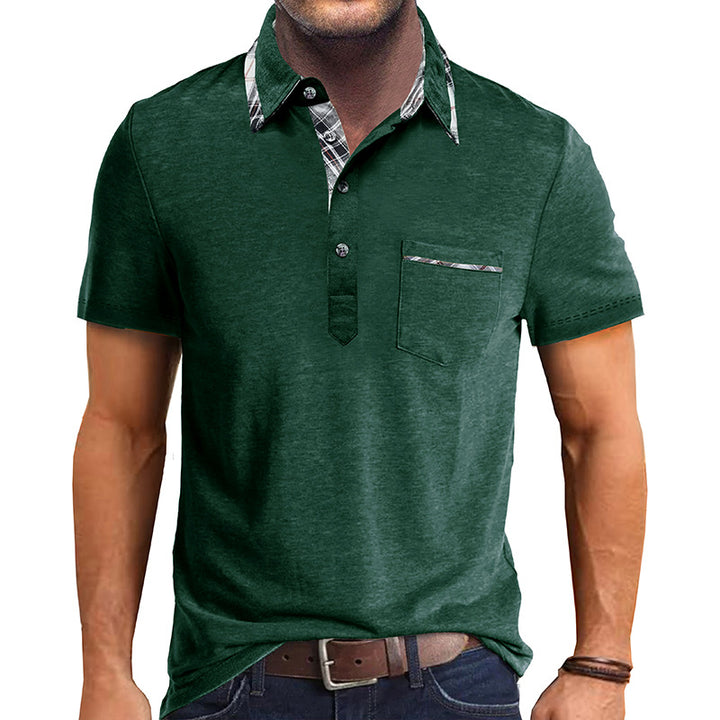 Herren elegantes Poloshirt mit modernem Kragen und kontrastierendem Design Aliams