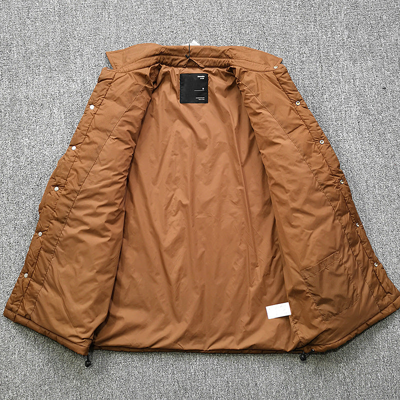 Herren gesteppte Overshirt-Jacke mit praktischen Klappentaschen und robustem Kragen Hedi-Mode