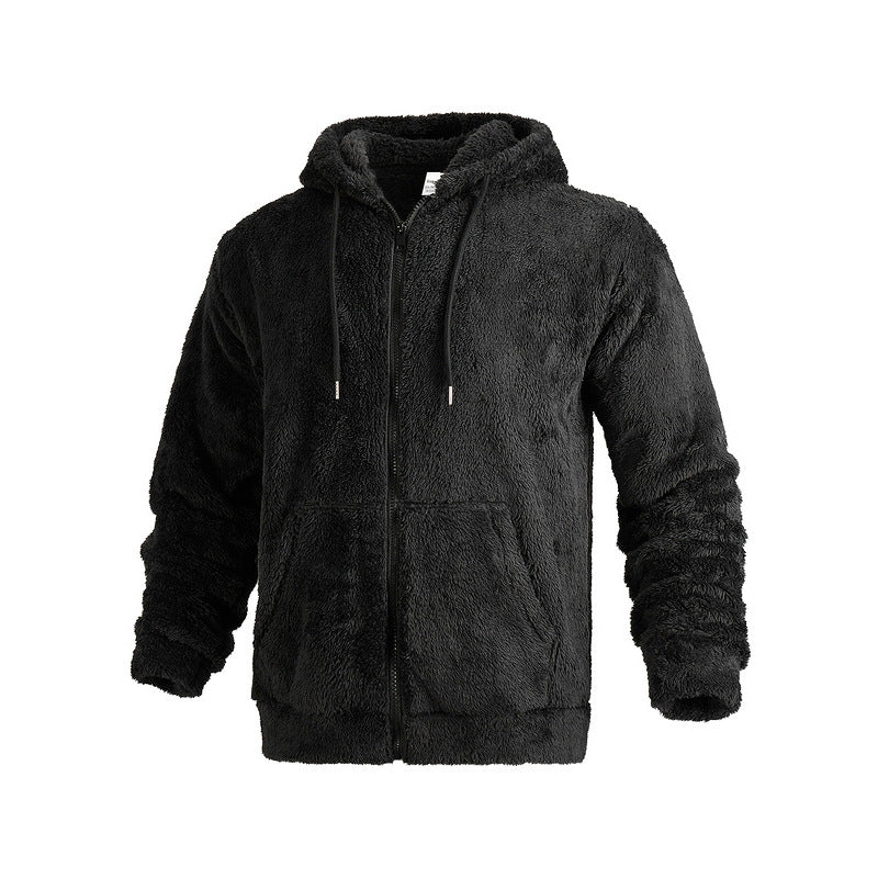 Herren weicher Fleece-Hoodie mit praktischen Taschen und Reißverschluss Aliams