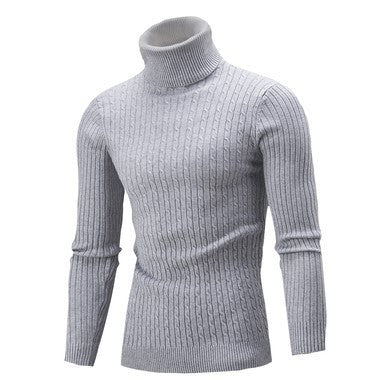 Herren stilvoller Rollkragenpullover mit Zopfmuster Aliams