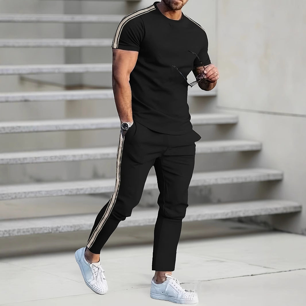 Herren Sportliches Trikot und Jogginghose-Set mit seitlichen Details Aliams