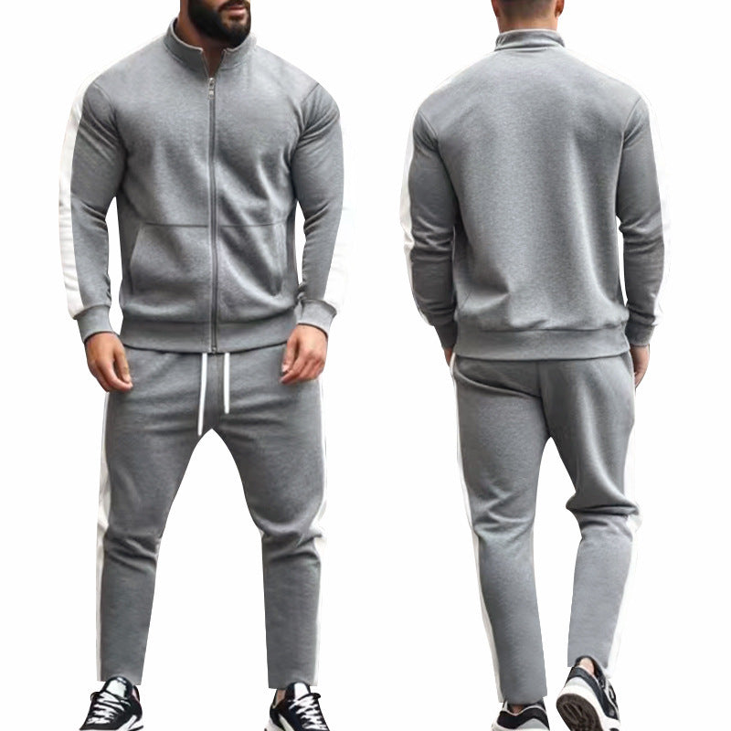 Herren Sportlicher Trainingsanzug mit modernem Stehkragen und praktischen Taschen Aliams