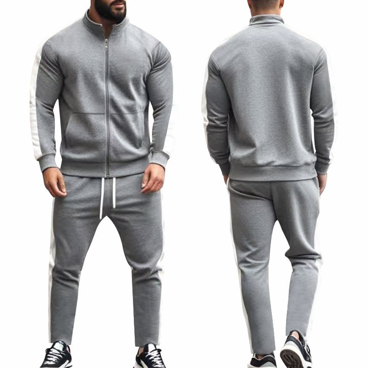Herren Sportlicher Trainingsanzug mit modernem Stehkragen und praktischen Taschen Aliams