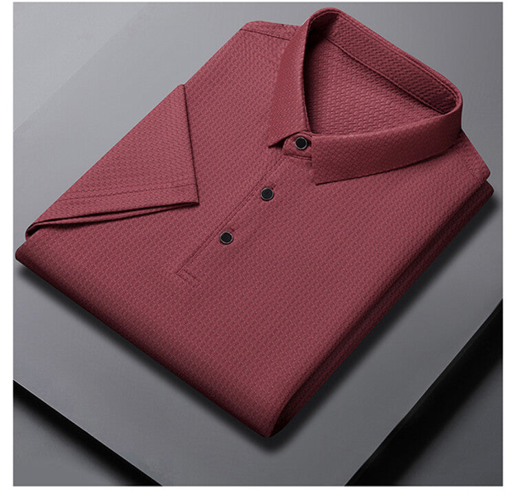 Herren elegantes Polohemd mit strukturiertem Kragen und funktionalen Eigenschaften Aliams