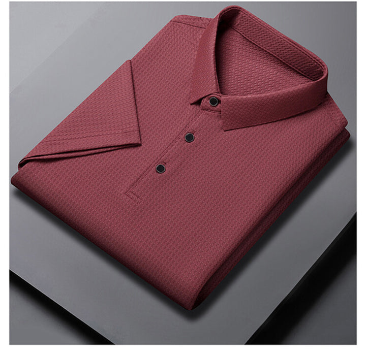 Herren elegantes Polohemd mit strukturiertem Kragen und funktionalen Eigenschaften Aliams