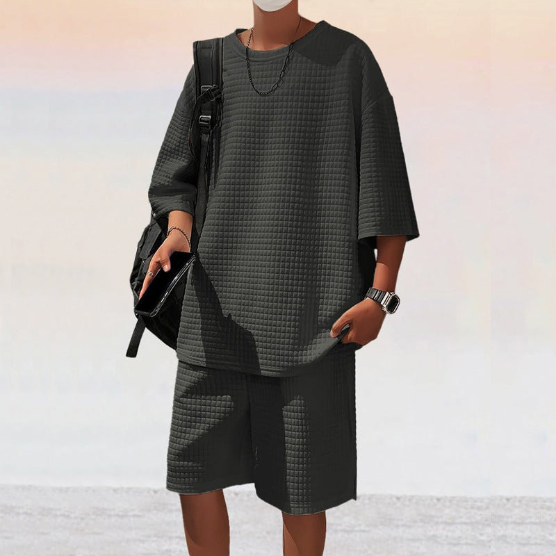 Herren Freizeitsport Set aus locker sitzendem Oberteil mit atmungsaktiven Shorts Aliams