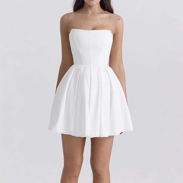 Damen Elegant geschnittenes A-Linie Minikleid Aliams