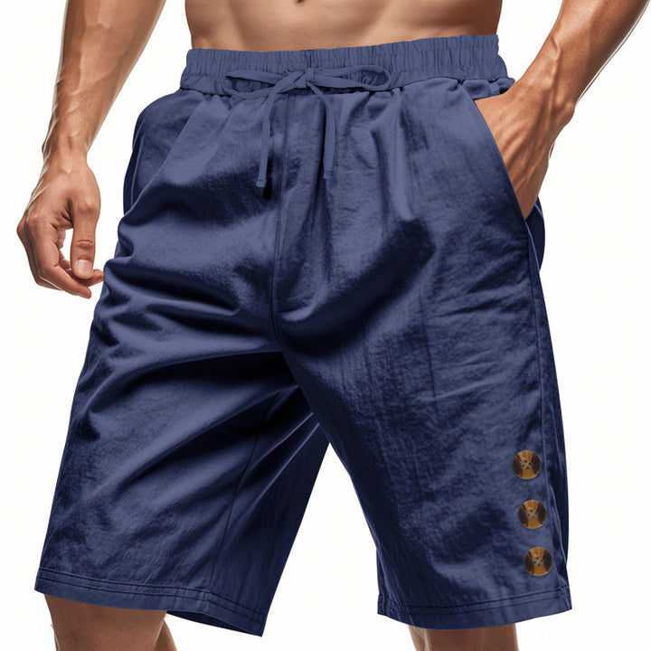 Herren lässige, atmungsaktive Strandshorts mit elastischem Bund und modernen Knopfdetails Aliams