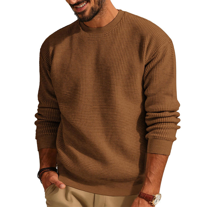 Herren Strukturierter Sweatshirt mit Rundhalsausschnitt Aliams