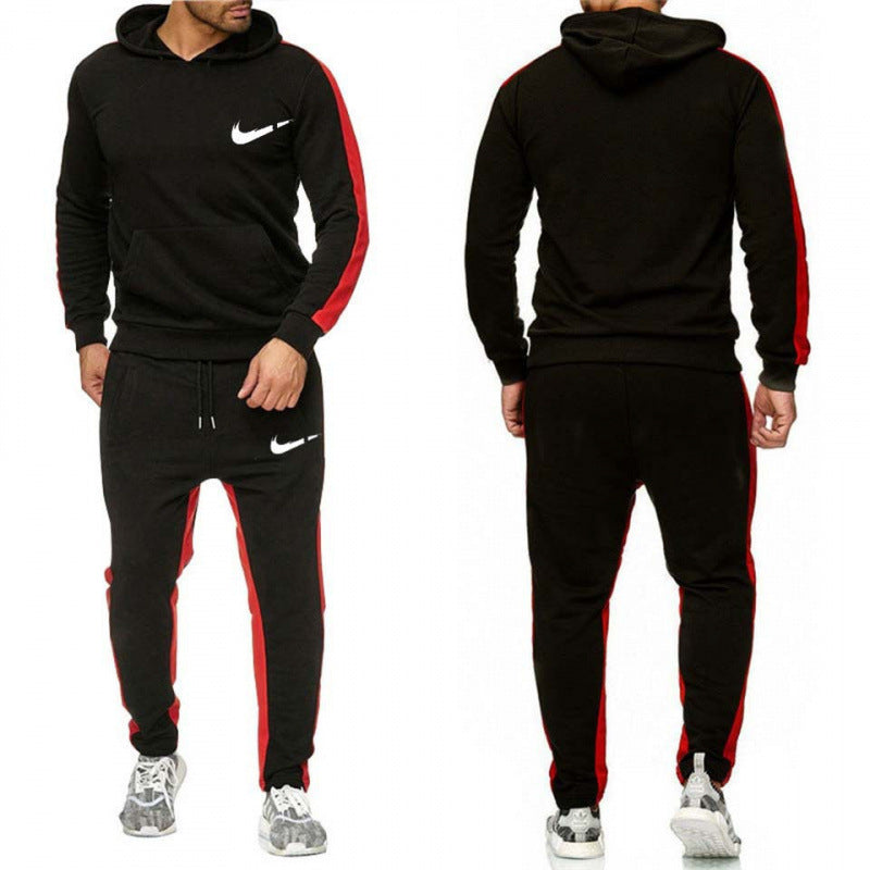 Herren Sportliches Hoodie- und Jogginganzug-Set mit Kontraststreifen Aliams