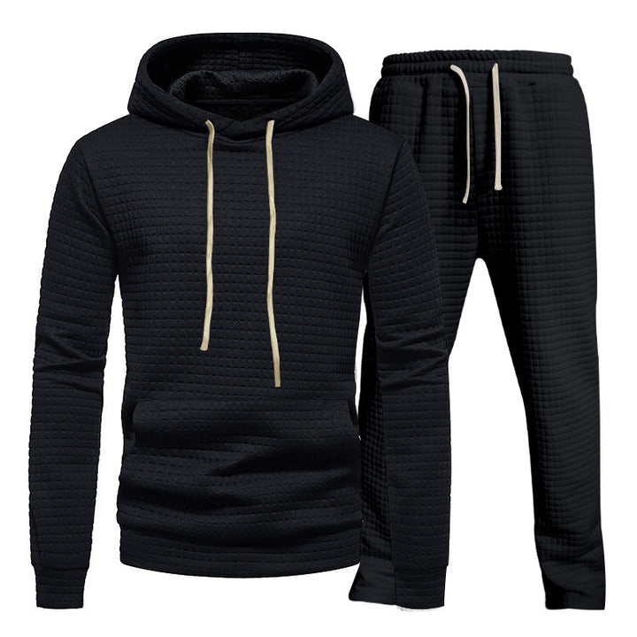 Herren Sportlicher Hoodie und Jogginghose Set aus strukturiertem Material Aliams
